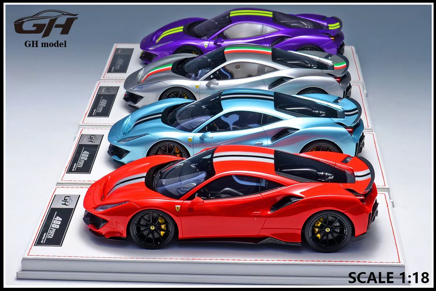 GH Model 1/18 Ferrari Novitec 488 pista Limited Edition Model Figurine