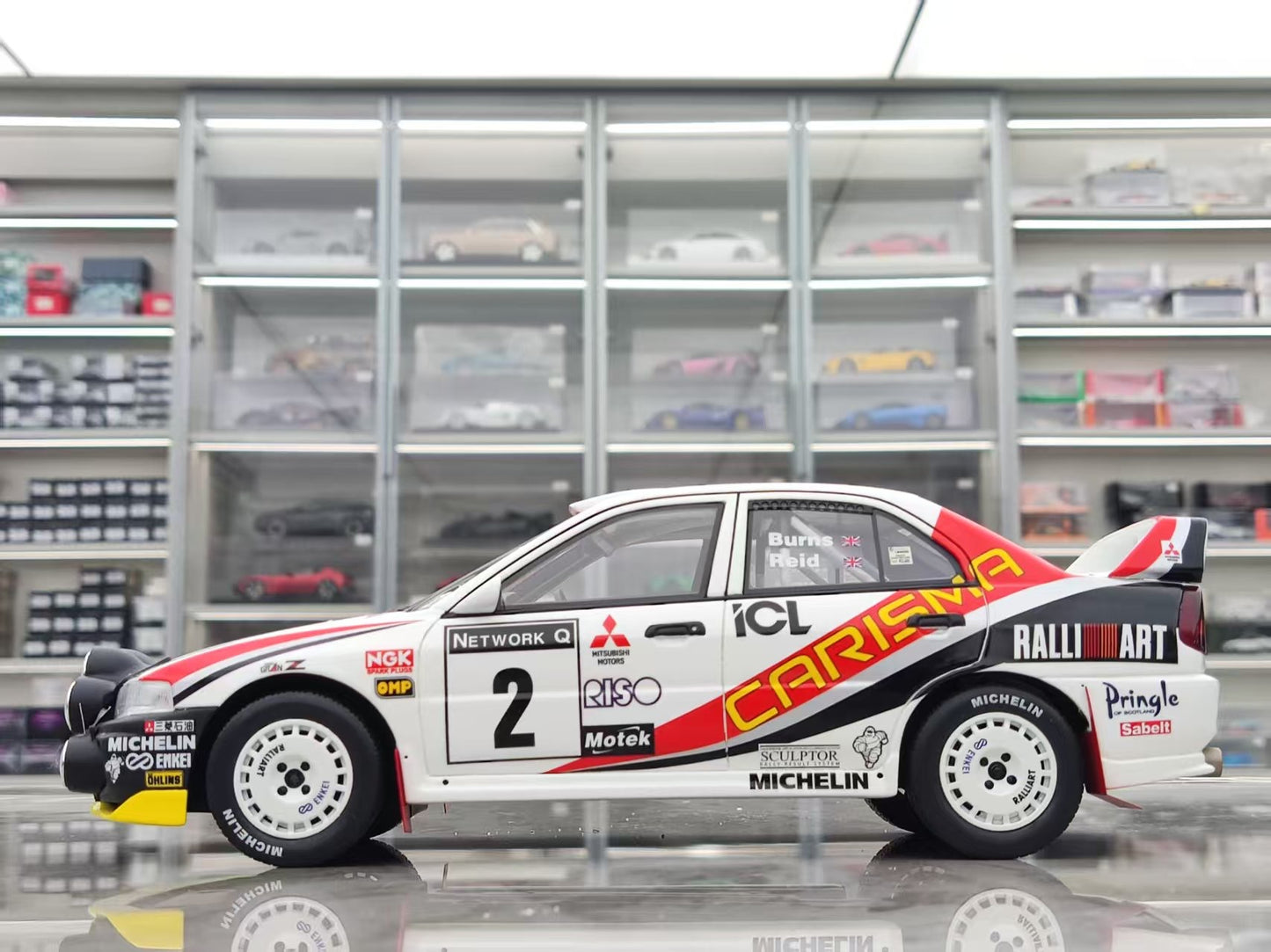 OTTO 1/18 Mitsubishi CARISMA GT GR.A R.BURNSRAC RALLY 1997 White paint OT1192