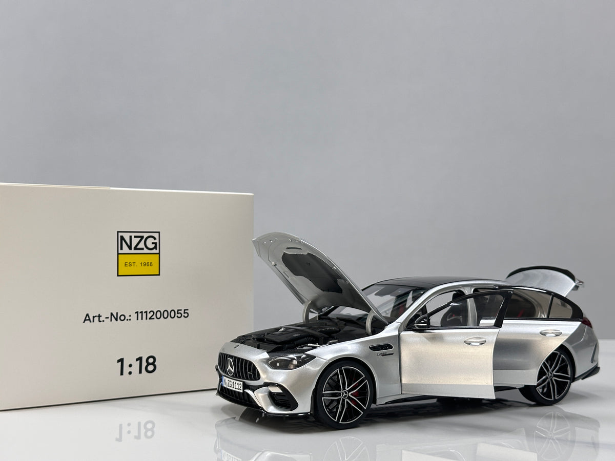 NZG 1/18 Mercedes-AMG C63 S E Performance – Tech Silver (111200055)