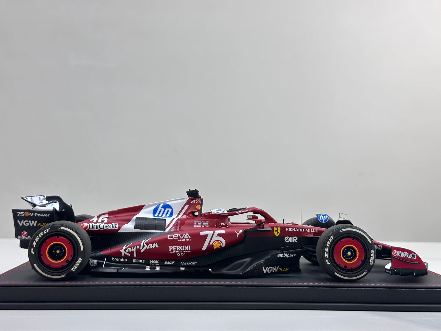 BBR 1:18 Ferrari SF25 Monaco F1 Race Car Monaco GP — 2nd Place Finish (#16) P18267C16DIE