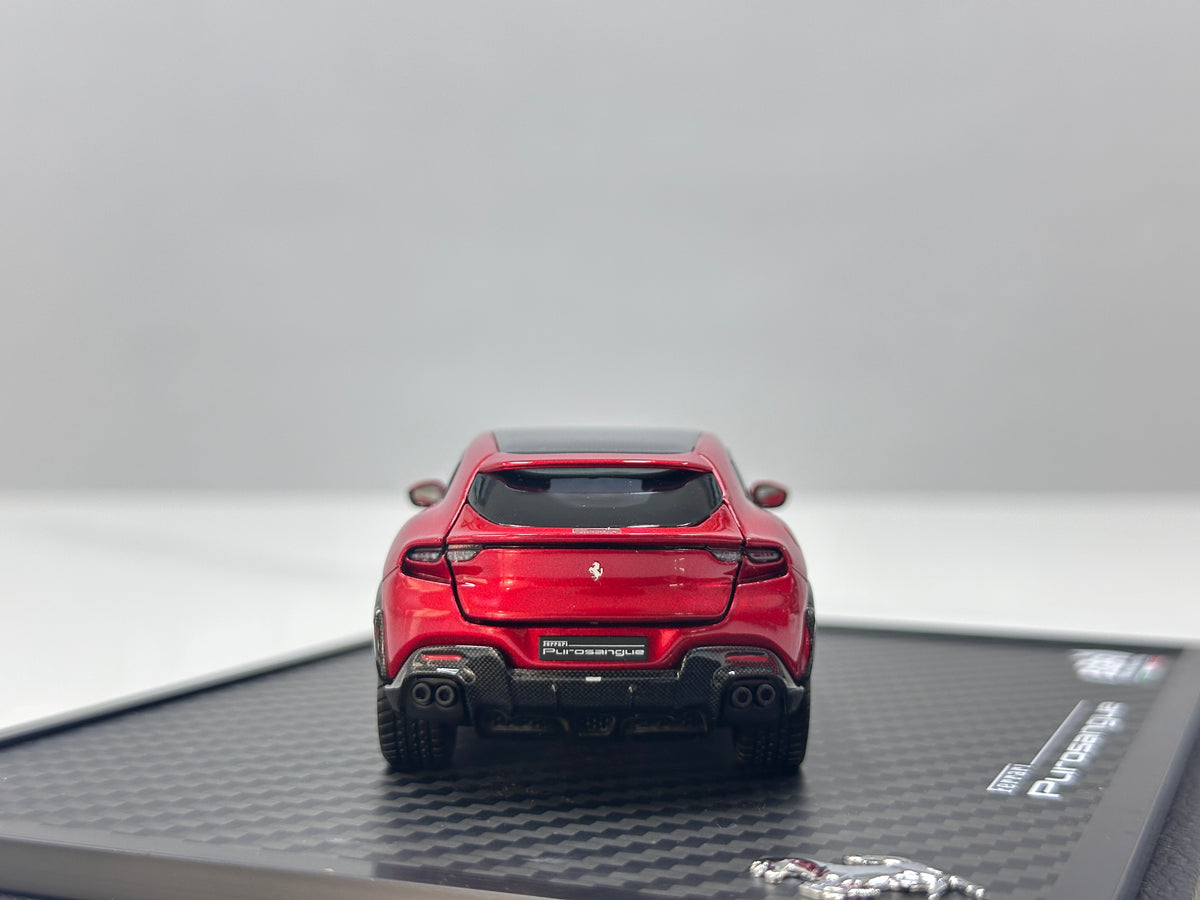 BBR 1/43 Ferrari Purosangue Die-cast Model (Fully Opening) – Black Roof, Rosso Magma Metallic – HE43001BST