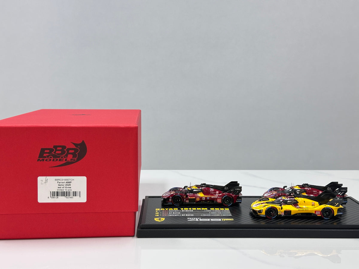 BBR 1/43 Ferrari 499P Set Qatar 2025 set with 3 models - car n. 51 - n. 83 - n. 50 BBRC319SET