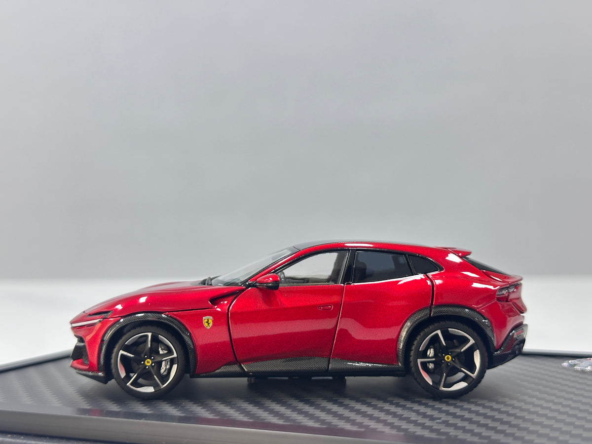 BBR 1/43 Ferrari Purosangue Die-cast Model (Fully Opening) – Black Roof, Rosso Magma Metallic – HE43001BST