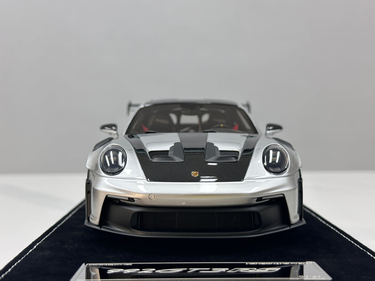 HH Model 1/18 Porsche 992 GT3 RS Silver with Red Wheels HH728