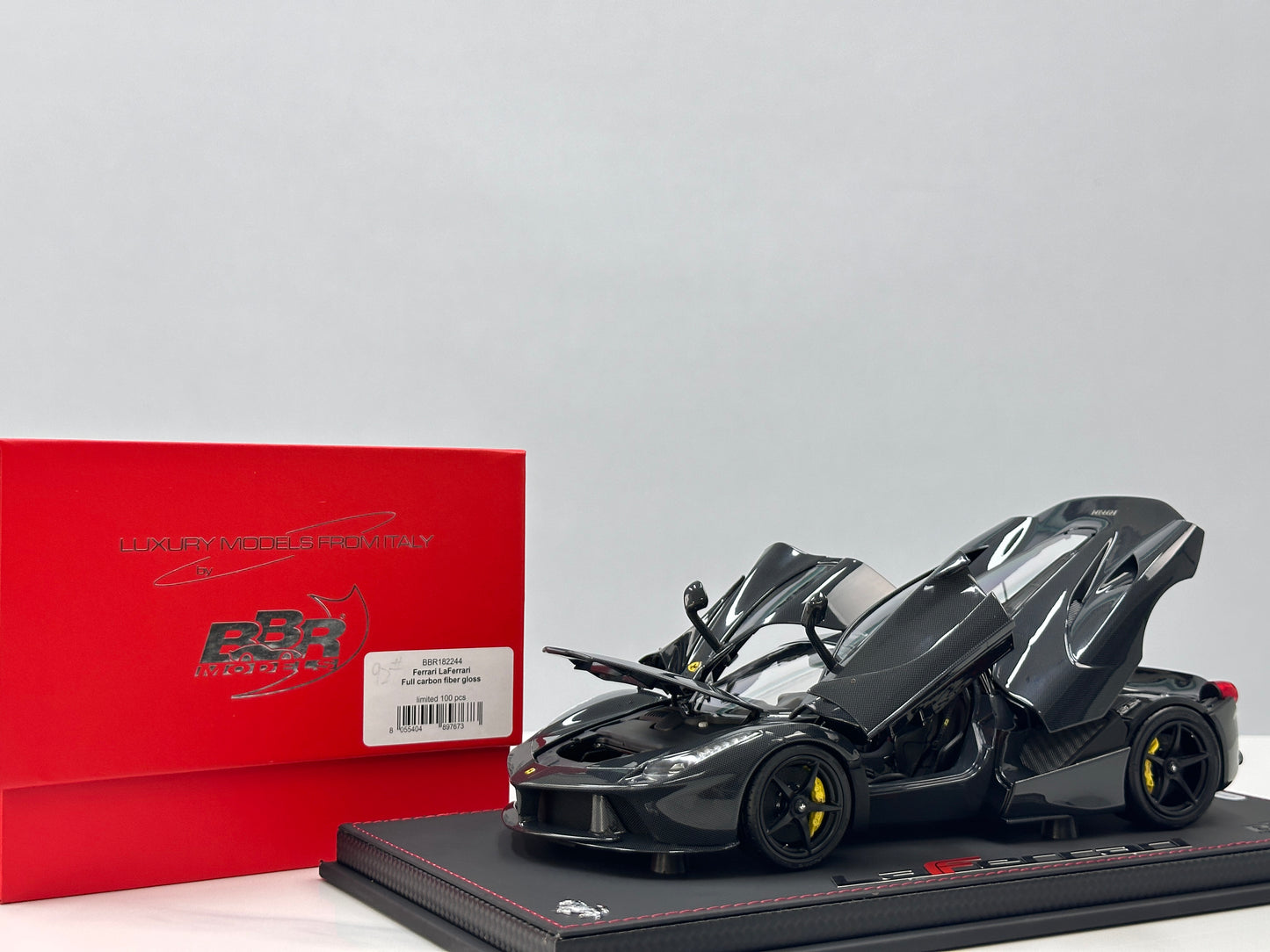 BBR 1/18 Ferrari LaFerrari Alloy Alloy Full Opening Leather Sole Black Knight BBR182244