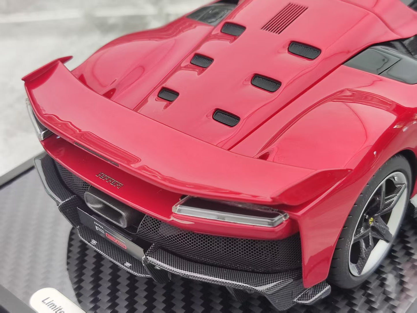 BBR 1/18 Ferrari F80 (New King of the Road) Carbon Base, Standard Red/Silver Carbon Fiber Wheels P18253A1CH