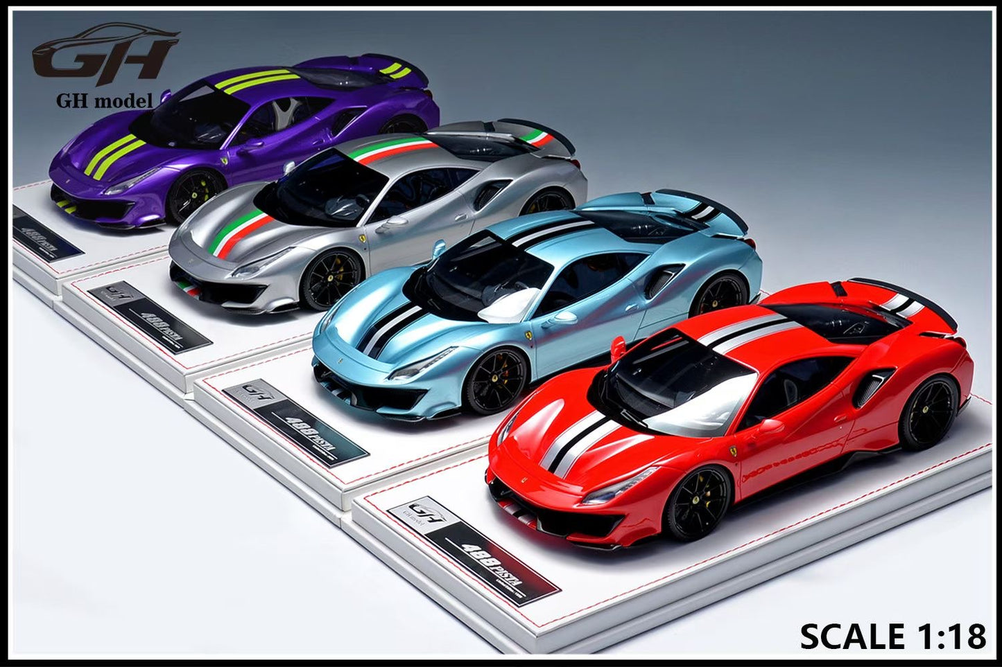 GH Model 1/18 Ferrari Novitec 488 pista Limited Edition Model Figurine