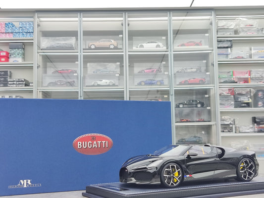MR 1/18 Bugatti W16 Mistral Convertible, Jet Black, Limited Edition Model Car BUG015A