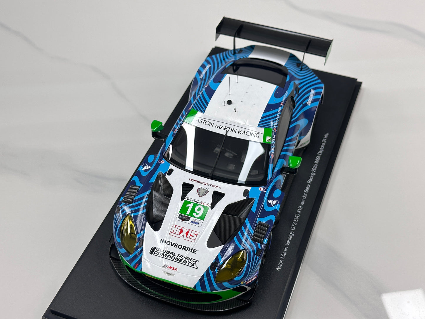Topspeed 1/18 Aston Martin Vantage GT3 Evo – White & Blue Livery (TS0709)