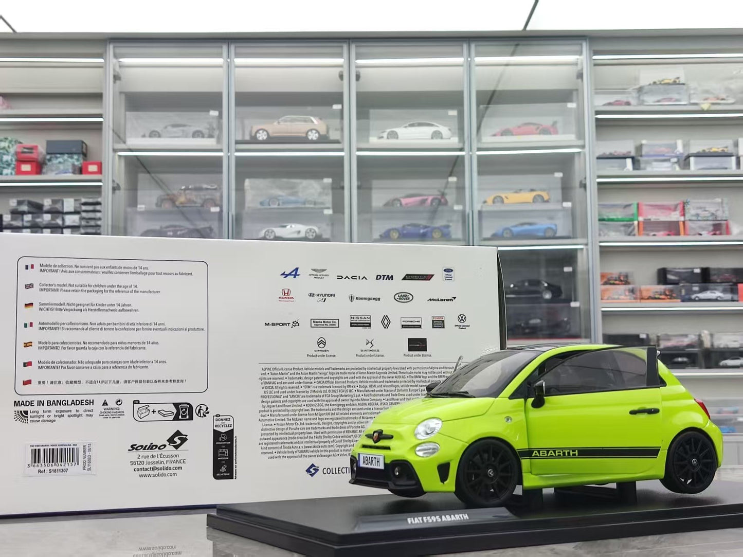 Solido 1/18 Fiat F595 Abarth Verde Adrianina 2023 Green S1811307