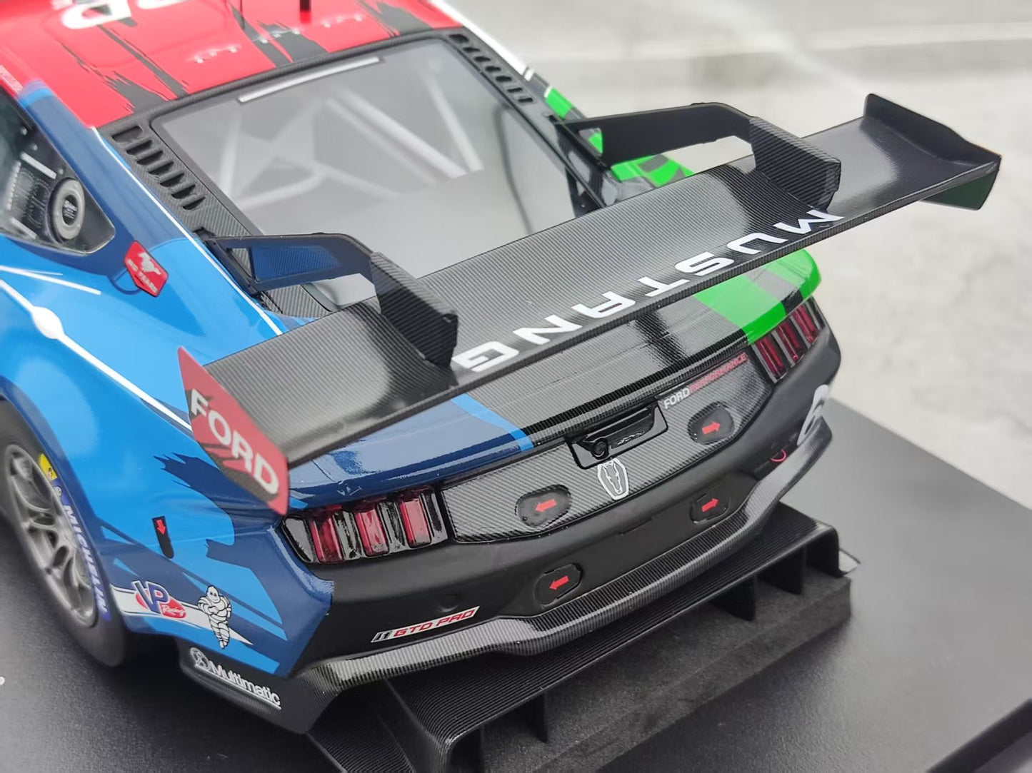Topspeed 1/18 Ford Mustang GT3 #64 Ford Multimatic Motorsports 2024 White/Blue/Red Livery TS0602