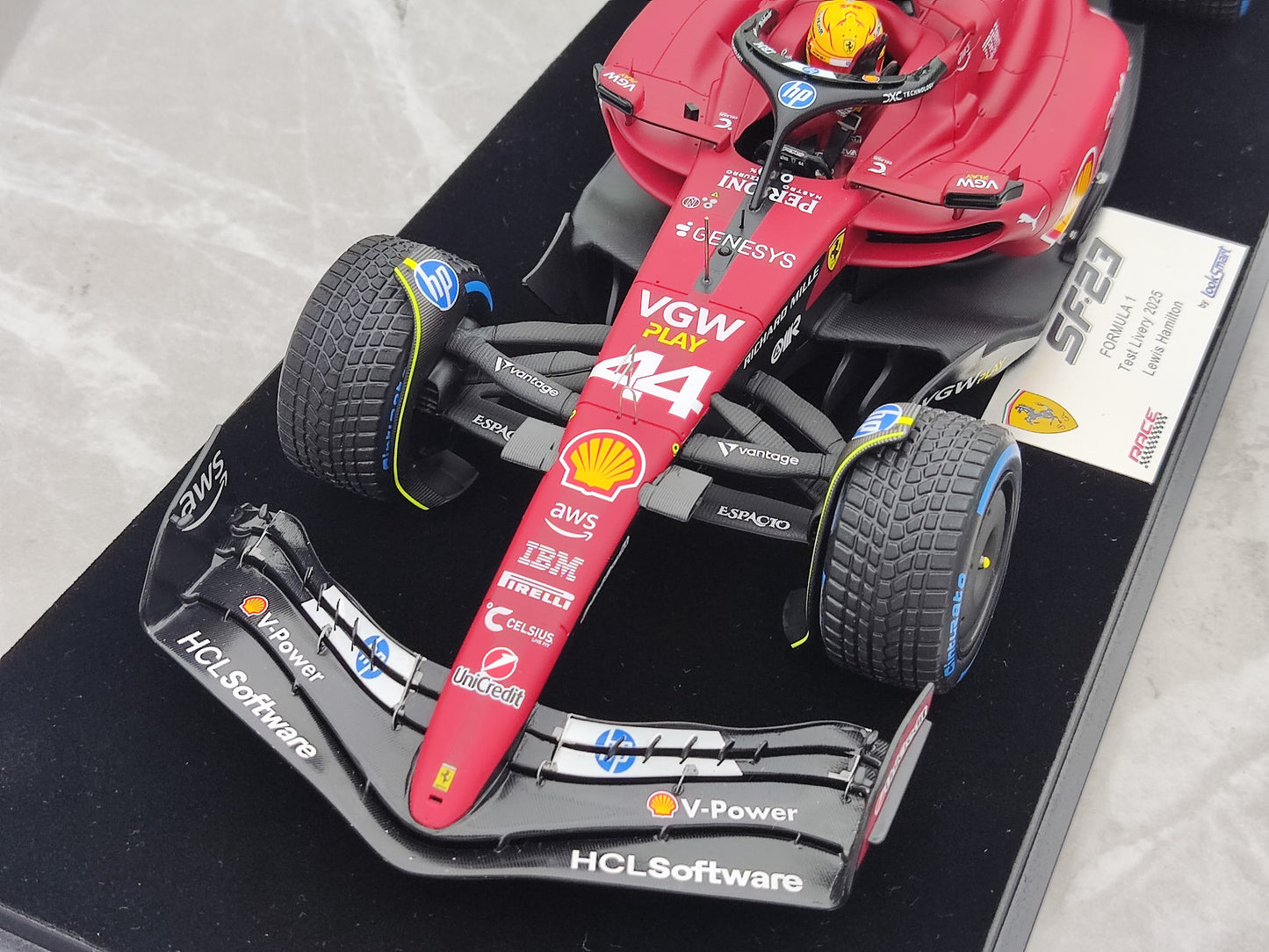 Looksmart 1/18 Ferrari SF-23 Test Fiorano 2025 #44 Lewis Hamilton - First Show in Ferrari Red LS18F1073