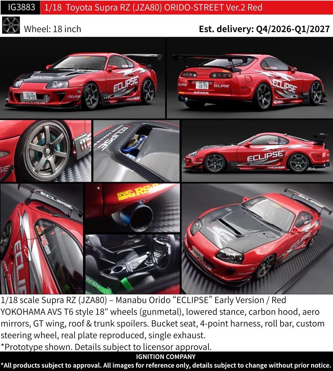 IG 1/18 Toyota Supra RZ JZA80 Resin Model IG3883