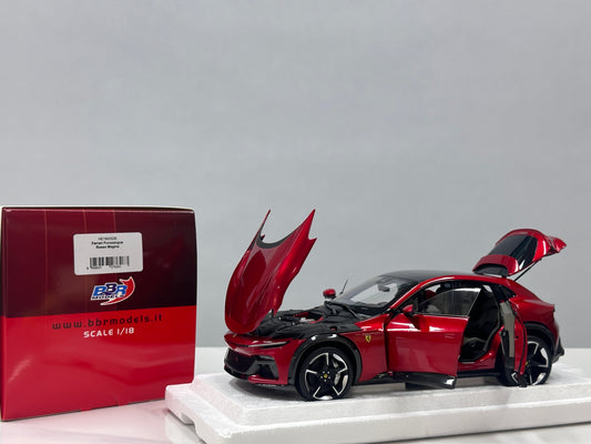 BBR 1/18 Ferrari Purosangue – Rosso Volcan (Volcano Red) – Die-cast, Fully Opening – HE180052B