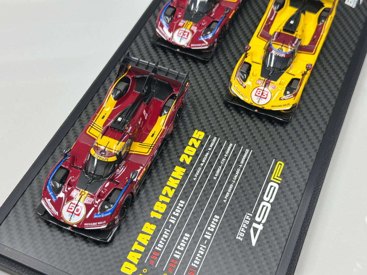 BBR 1/43 Ferrari 499P Set Qatar 2025 set with 3 models - car n. 51 - n. 83 - n. 50 BBRC319SET