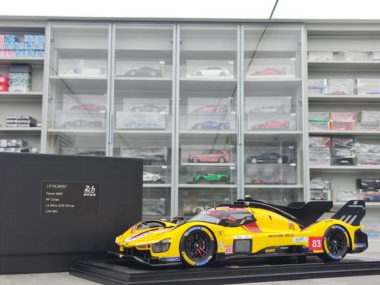 Looksmart 1/18 Ferrari 499P AF Corse Team 2025 Le Mans Hypercar Class Victory No. 83, Yellow LS18LM053