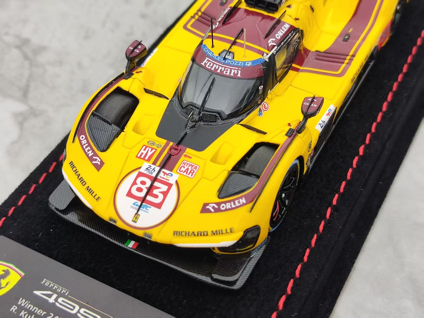 BBR 1/43 Ferrari 499P Le Mans 2025 #83, Flocked Base, Yellow BBRC325CCH
