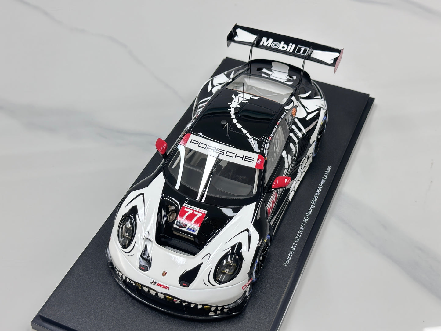 Topspeed 1/18 Porsche 911 GT3 R #77 AO Racing 2025 IMSA Petit Le Mans Skeleton Dragon Livery TS0651