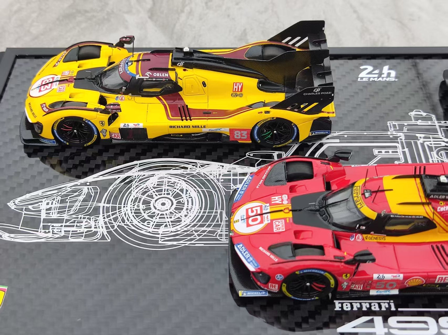 BBR 1/43 Ferrari 499P 2023, 2024, 2025 Le Mans Three-Year Champion - Three-Car Set EX57CH