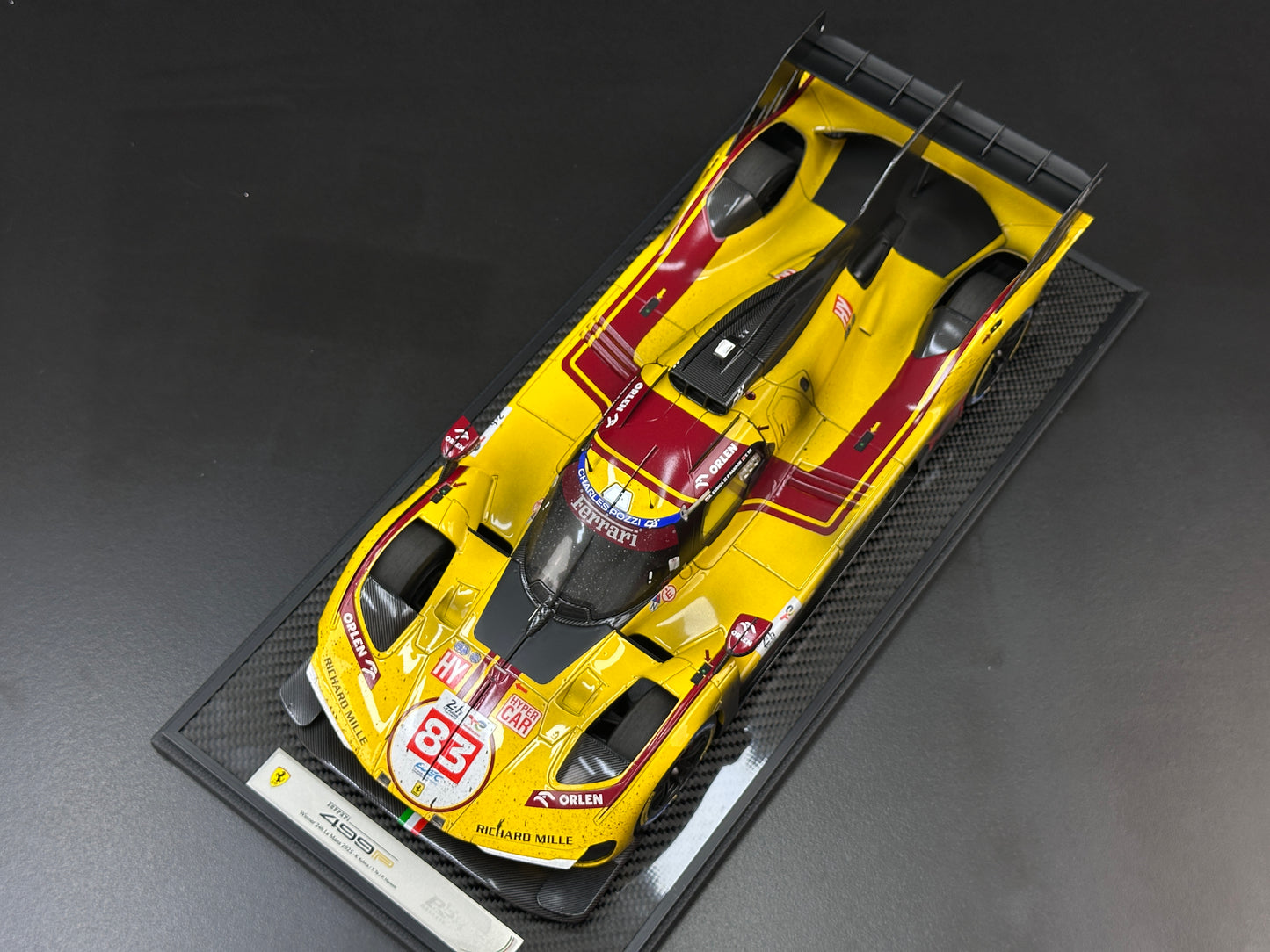 BBR 1/12 Ferrari 499P Le Mans 2025 - Ye Yifei's championship sprint in dirty form - Le Mans #83 - BBR1228Cdirty