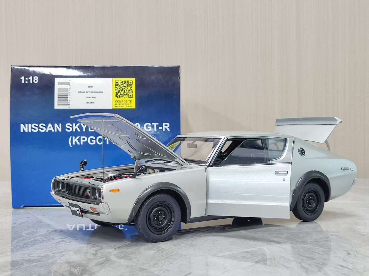 AUTOart 1:18 Nissan GT-R KPGC110 Silver AA223