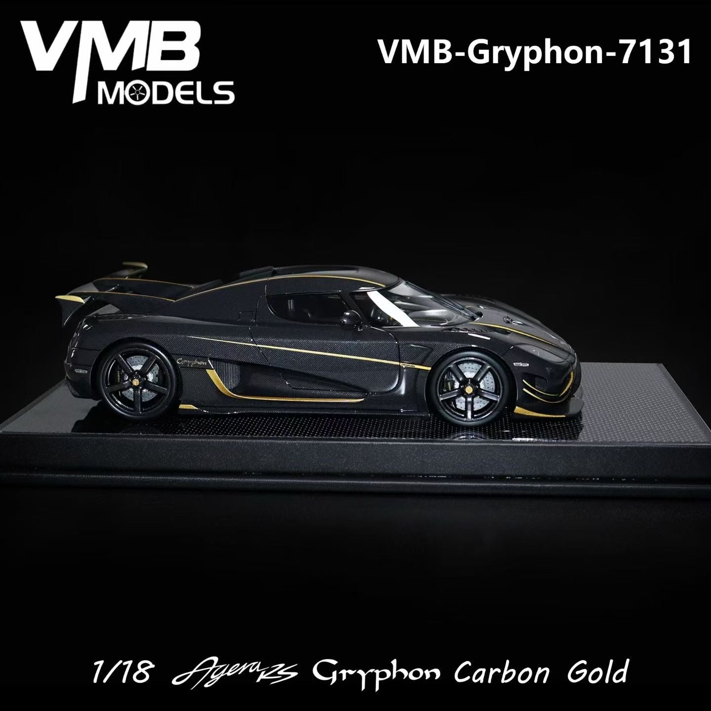 VMB 1/18 Koenigsegg Agera RS Gryphon (Carbon & Gold)