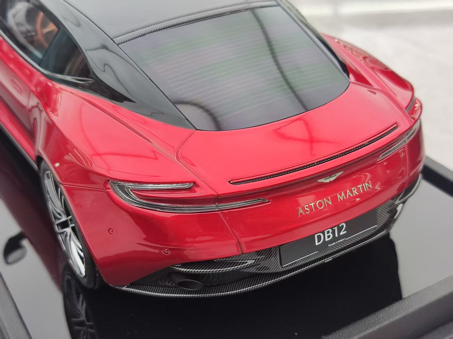MOTORHELIX 1/18 Aston Martin DB12 COUPE, Metallic Red, Resin Car Model MH312