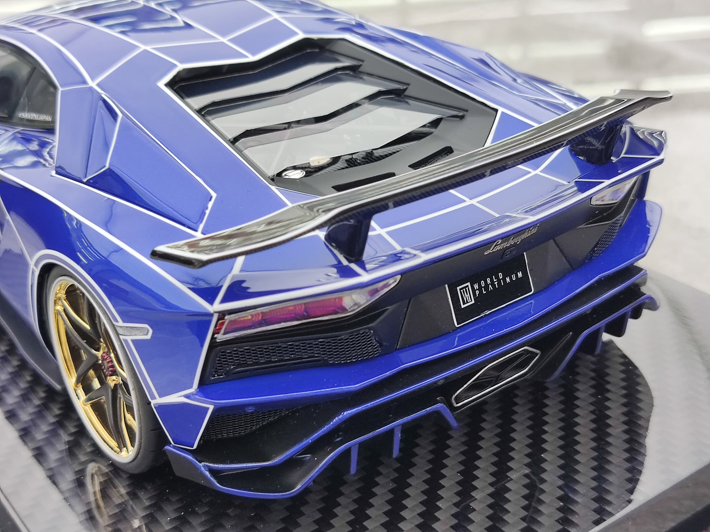 UU 1/18 Lamborghini Blue Resin Car Model JS-UU004