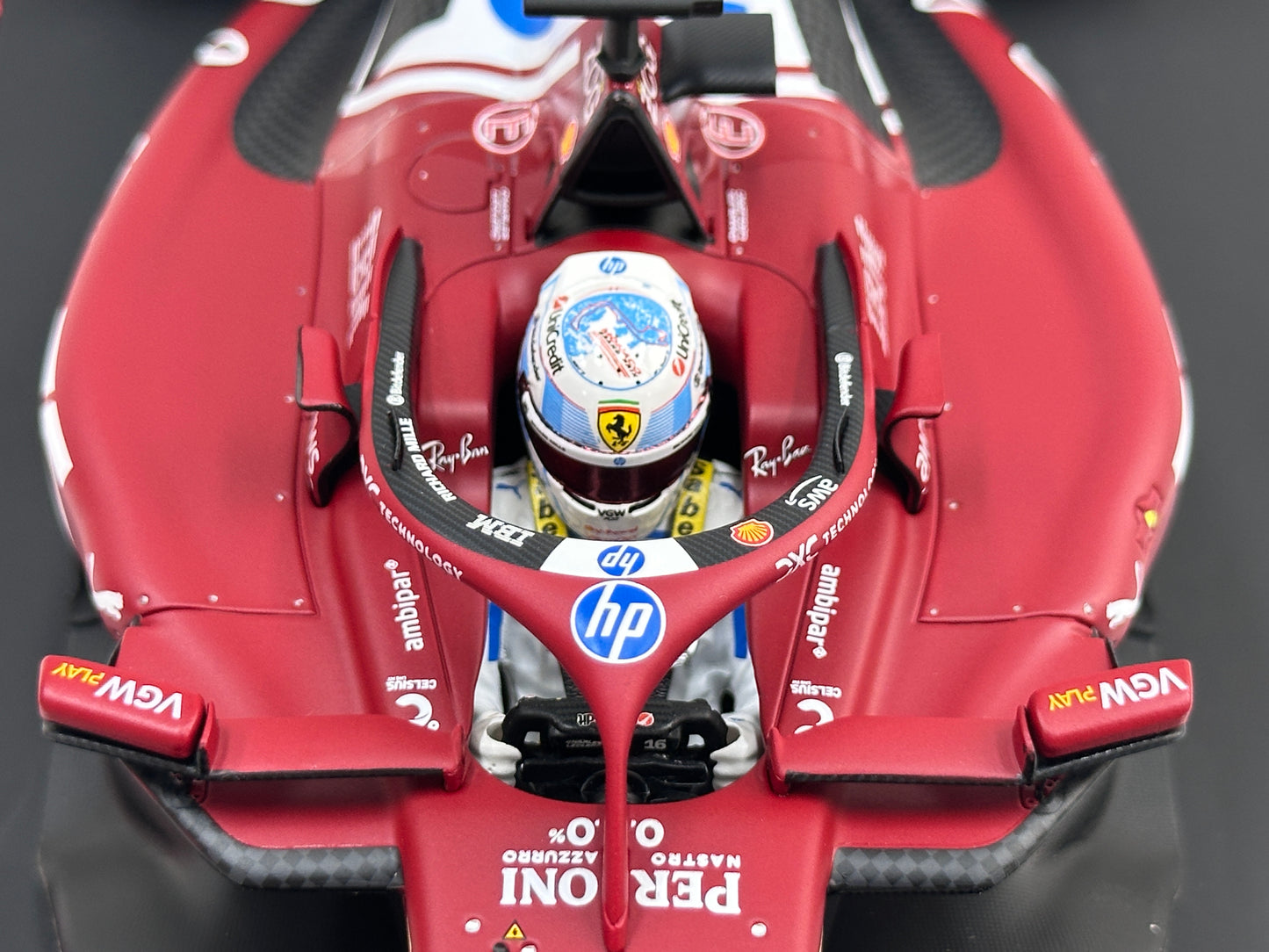 BBR 1:18 Ferrari SF25 Monaco F1 Race Car Monaco GP — 2nd Place Finish (#16) P18267C16DIE