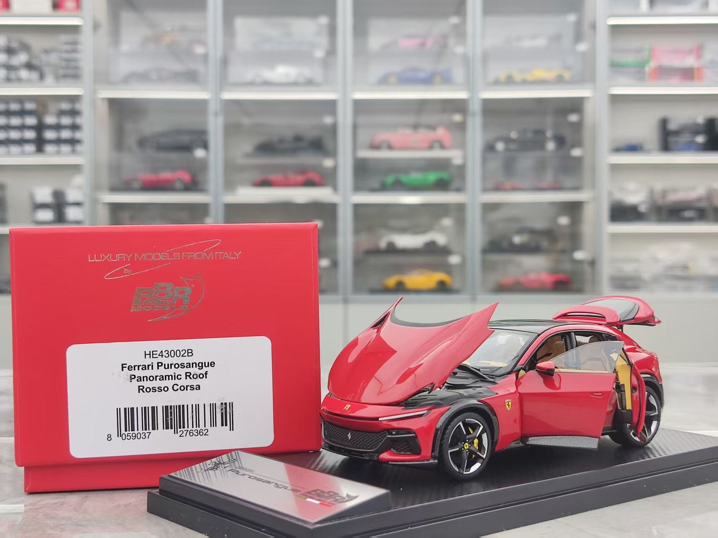 BBR 1/43 Ferrari Purosangue with panoramic sunroof, Racing Red (HE43002B)