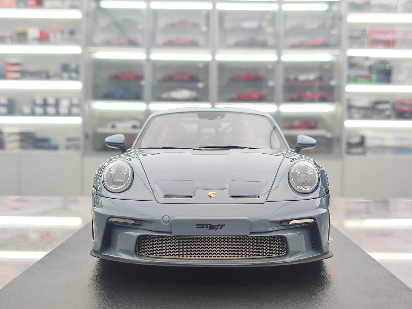 GT Spirit 1/18 Porsche 911 S/T SHORE Metala Blua Simulada Modelaŭto GT491