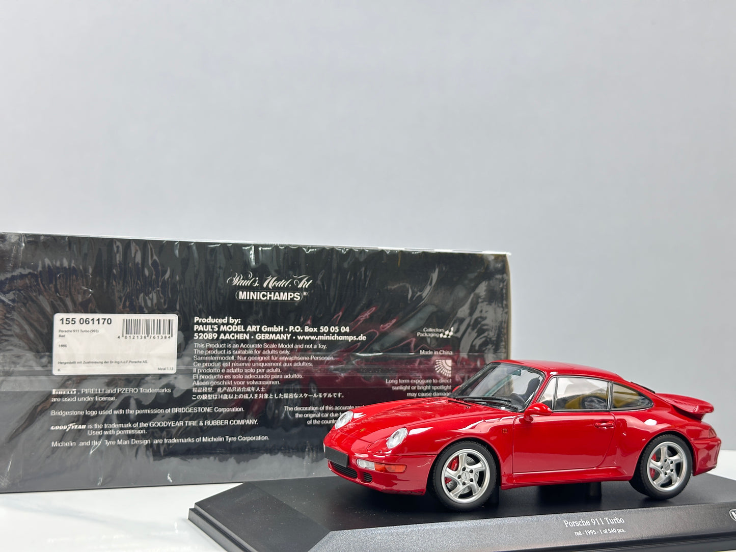 MINICHAMPS 1/18 Porsche 911 (993) Turbo (1995) Red 155061170