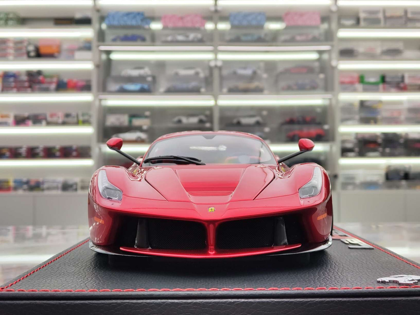 BBR 1/18 Ferrari LaFerrari Hamilton Alloy Full Open Version, Metallic Red, Leather Sole, BBR1822H8DIECH
