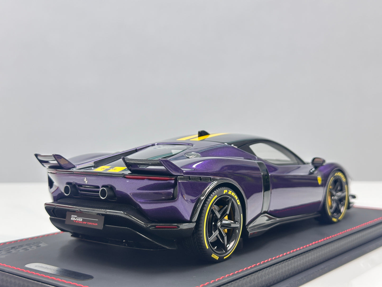 BBR 1/18 Ferrari 849 Testarossa Assetto Fiorano – Hong Kong Purple/Yellow Livery (P18276E)