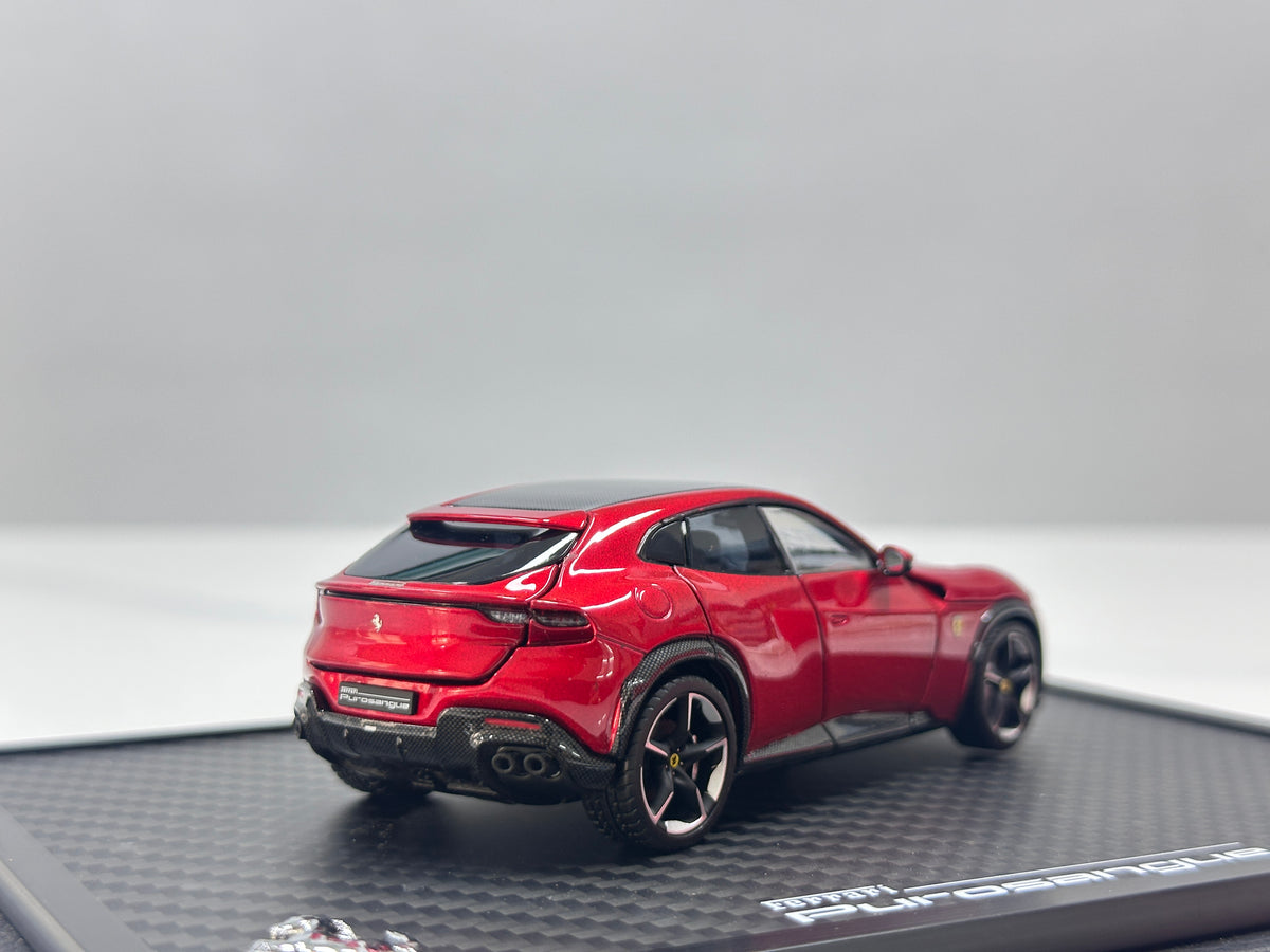 BBR 1/43 Ferrari Purosangue Die-cast Model (Fully Opening) – Black Roof, Rosso Magma Metallic – HE43001BST