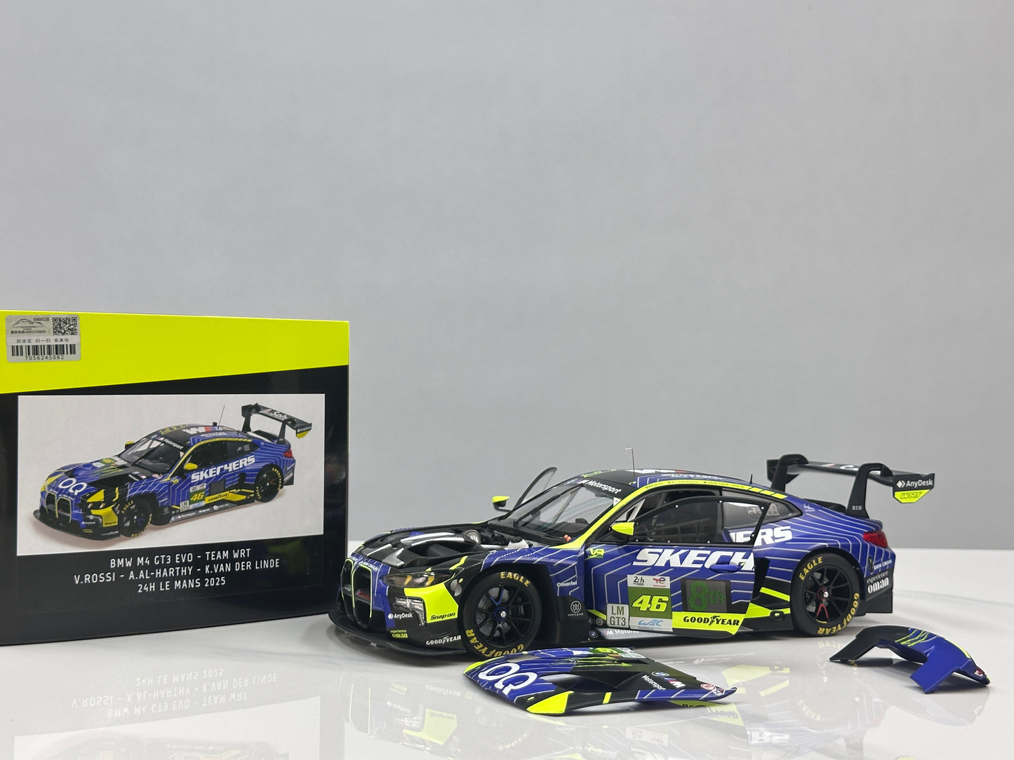 MINICHAMPS 1/18 BMW M4 GT3 EVO Team WRT 24H Le Mans 2025 Blue/Yellow Livery 110252346
