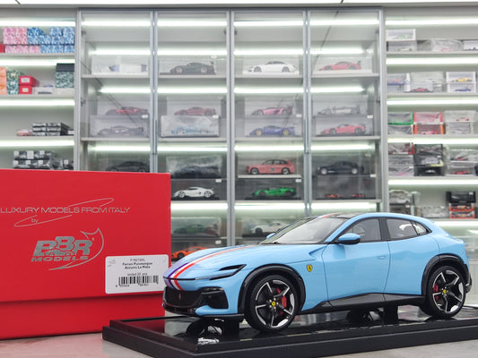 BBR 1/18 Ferrari Purosangue Plata Blue P18219AL