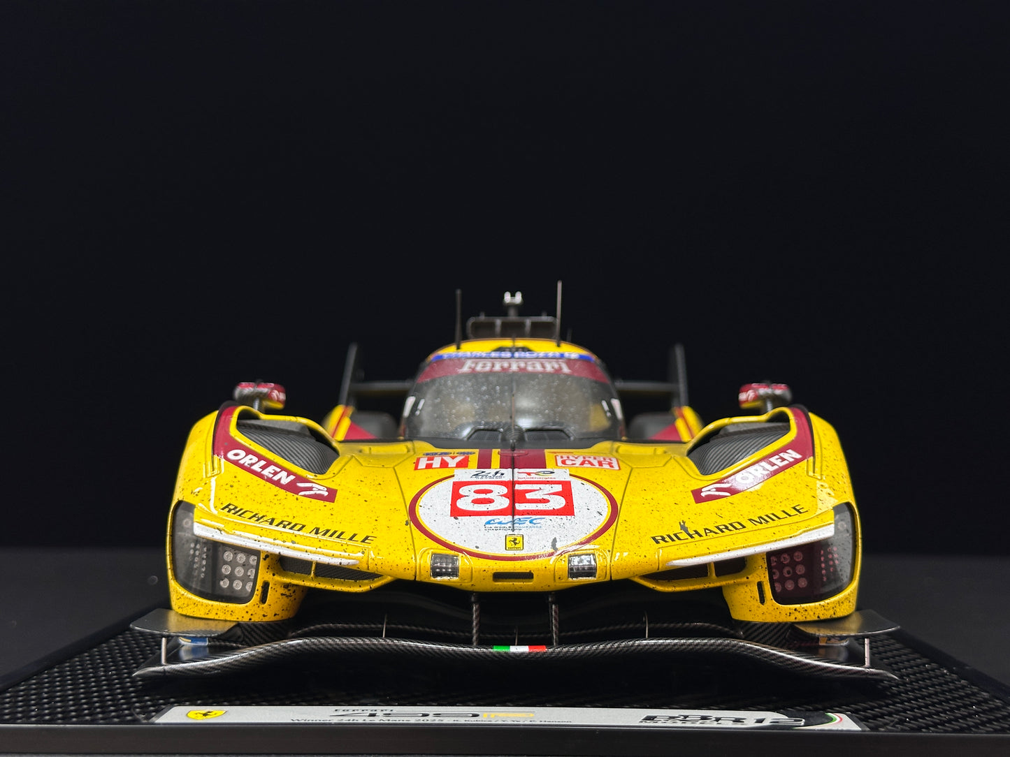 BBR 1/12 Ferrari 499P Le Mans 2025 - Ye Yifei's championship sprint in dirty form - Le Mans #83 - BBR1228Cdirty