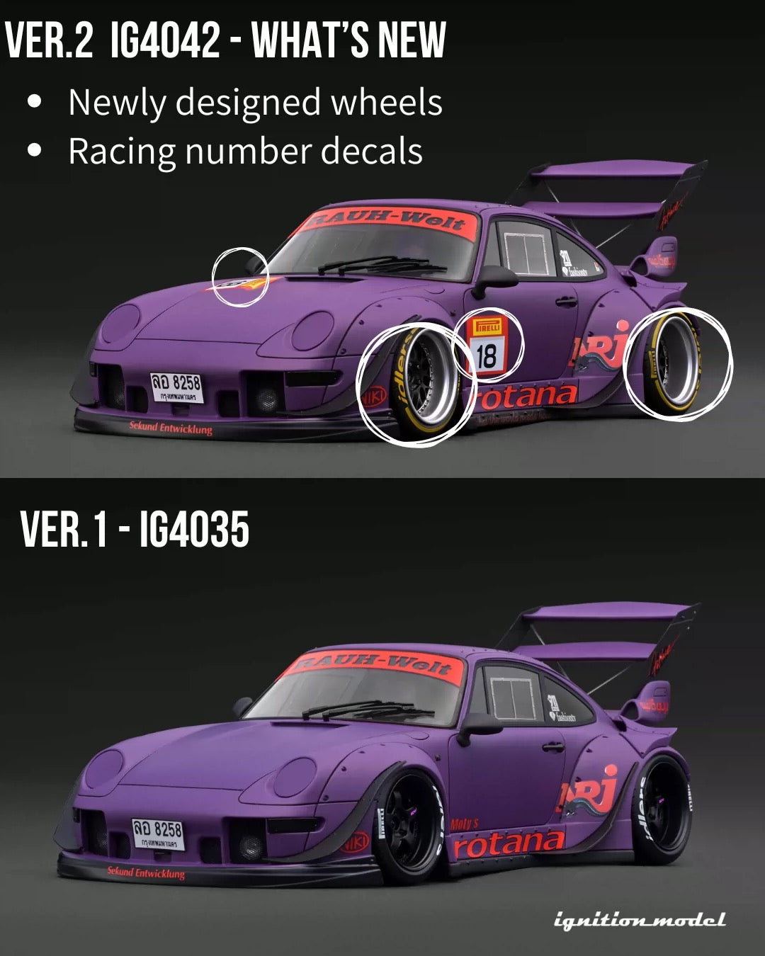 IG 1/18 Porsche RWB 993 Mr. Nakai Resin Model IG4042