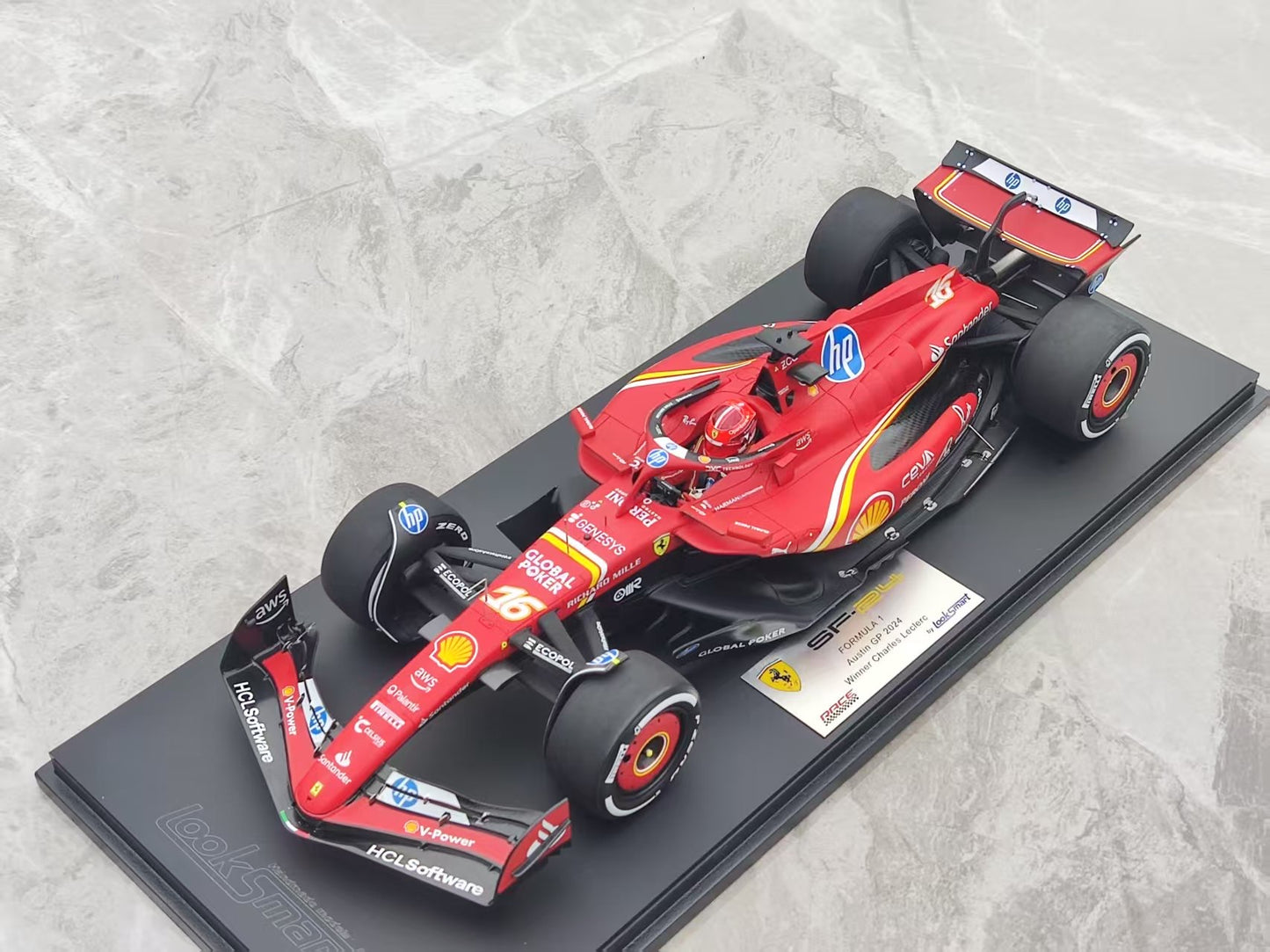 Looksmart 1/18 Ferrari SF-24 2024 US Austin GP Winner Charles Leclerc #16 Red LS18F1067