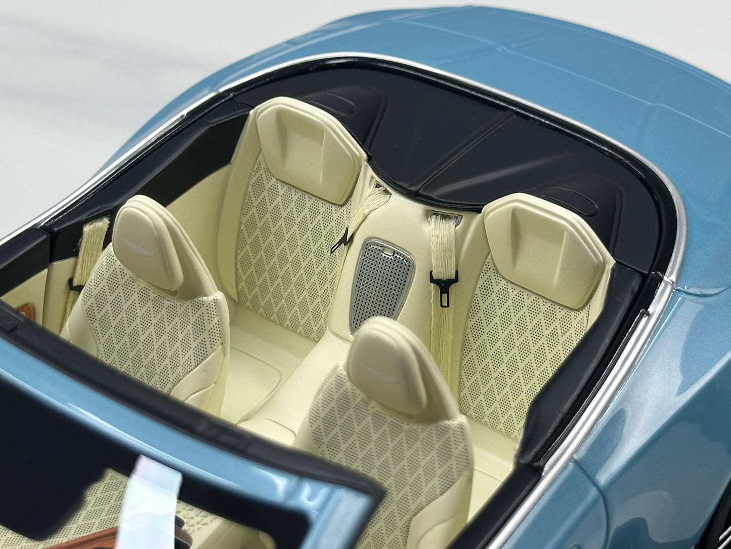 Xiaoguang Model & MotorHelix 1/18 Aston Martin DB12 Volante Convertible – Caribbean Blue (MH384)