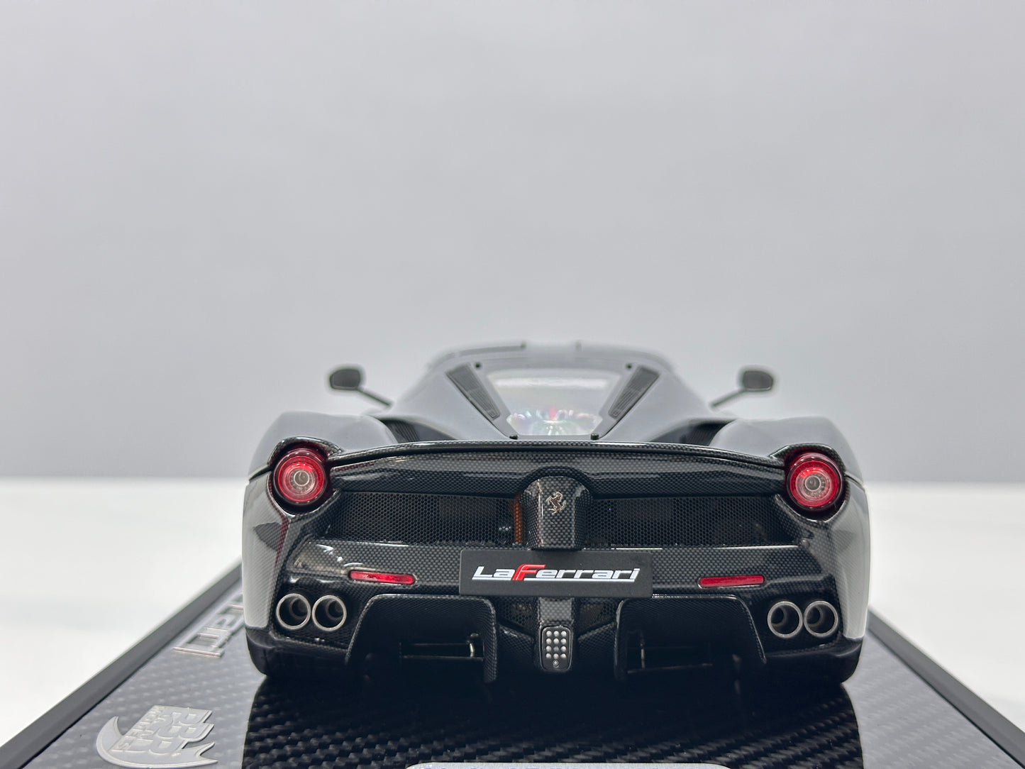 BBR 1/18 Ferrari LaFerrari, Alloy Alloy Fully Open, Carbon Fiber Sole, Black Knight BBR182244A