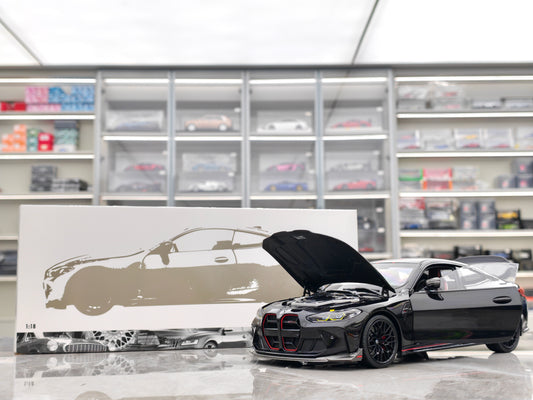 MINICHAMPS 1/18 BMW M4 CSL, Black, Alloy, Fully Open, 110023021