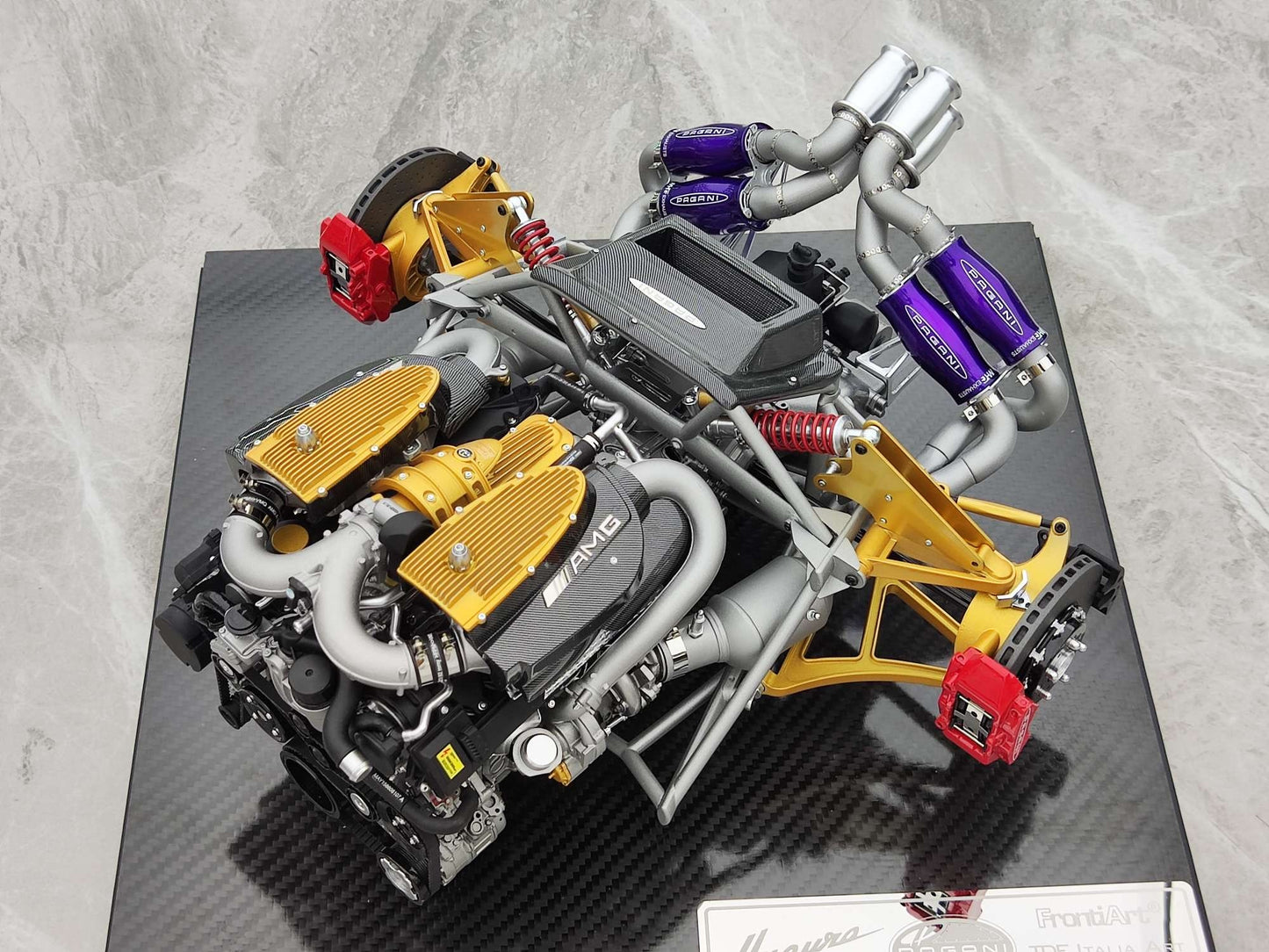 FRONTIART 1/6 Pagani Huaya Engine Black Gold Purple FA006