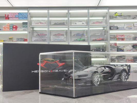 HH Model 1/18 Bugatti Vision GT Diamond Black/Black Carbon Fiber Model Car HH485