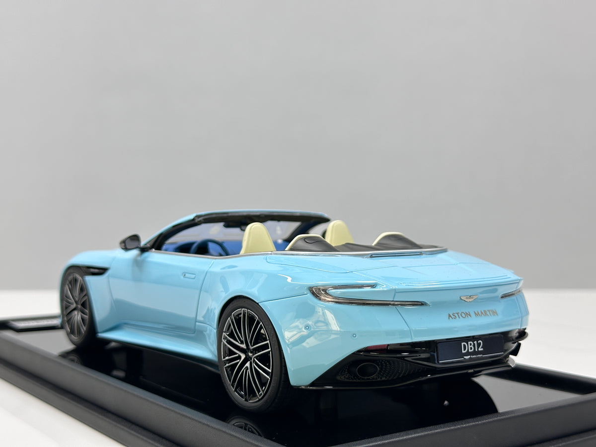 MOTORHELIX 1/18 Aston Martin DB12 Volante Convertible - Glass Blue (MH397)