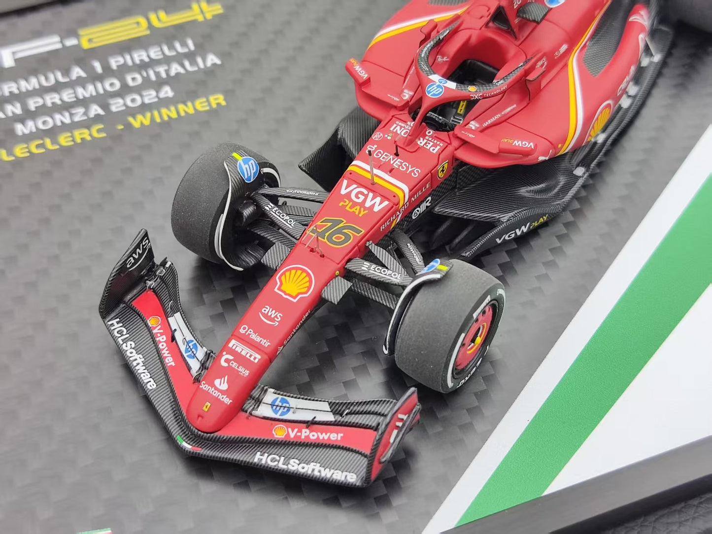 BBR 1/43 Ferrari SF24 Monza GP 2024 Leclerc Winner #16 Red BBRC307ASTCH