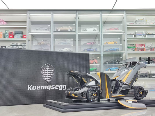 FRONTIART 1/18 Koenigsegg Agera S Hundra 7100 Carbon Gold Resin Full Opening FA187