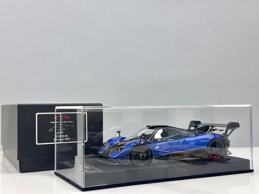 HH Model 1/18 Pagani Zonda Blue & Black Carbon Fiber HH675