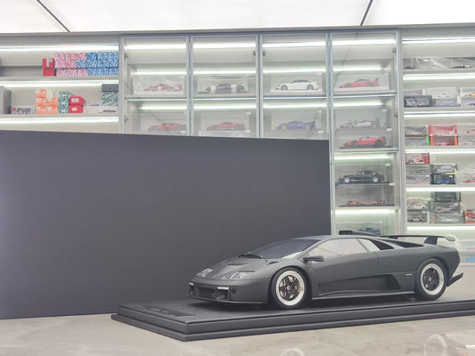 GL 1/12 Lamborghini Diablo GT Matte Black Simulated Car Model JS-GL010